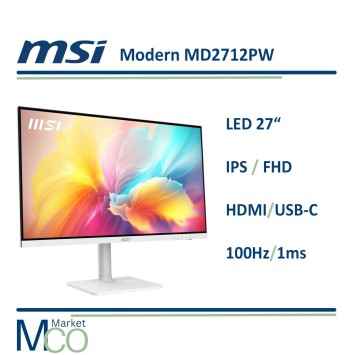 مانیتور نو ام‌اس‌ای 27 اینچ مدل LED msi Modern MD2712PW