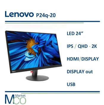 مانیتور استوک لنوو 24 اینچ 2k مدل LED ThinkVision P24q-20