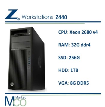 کیس سروری اچ پی HP workstation Z440/Xeon 2680 v4/ram 32g ddr4/ssd 256g/hdd 1TB/VGA 8G DDR5