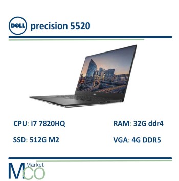 لپتاپ دل Dell Precision 5520 i7 7820HQ/Ram 32G DDR4/ssd M2 512g/Vga 4G DDR5