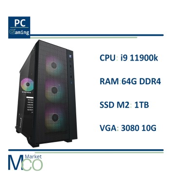 کیس گیمینگ DeepCool Matrexx/MB Z590TUF WIFI ASUS/i9 11900k/RAM 64G DDR4/SSD M2 1TB/VGA 10G DDR6