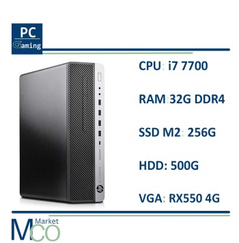 مینی کیس اچ پی HP EliteDesk 800 G3 i7 7700/Ram 32GB D4/SSD 256G/HDD 500/VGA 4G
