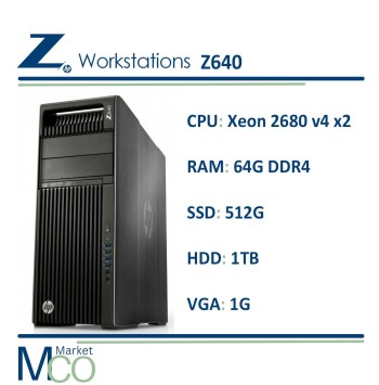 کیس سروری اچ پی HP workstation Z640/Xeon 2680 v4 x2/ram 64G DDR4/ssd 512G/hdd 1TB/vga 1G