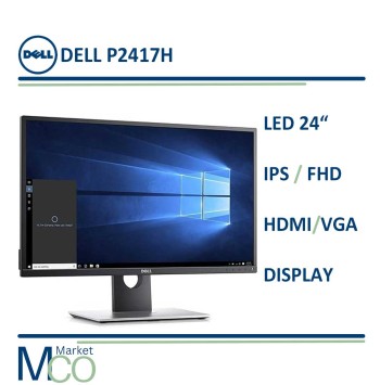 مانیتور استوک دل 24 اینچ مدل LED Dell ips P2417H  با پایه فابریکی