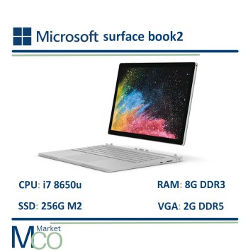 لپتاپ مایکروسافت surface book2 i7 8650u/Ram 8G DDR3/ssd M2 256G/Vga 2G