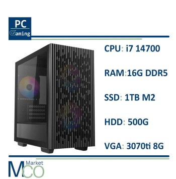 کیس گیمینگ MATREXX 40 /B760 DDR5 asus/i7 14700/RAM 16G DDR5/SSD 1tb M2/HDD 500G/VGA 8G DDR6