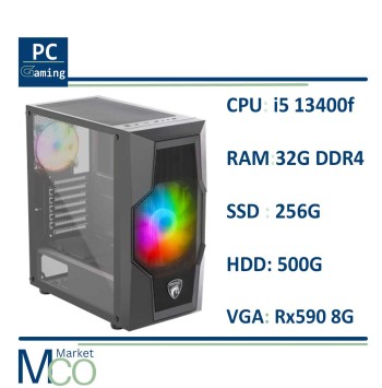 کیس گیمینگ Green G1 /B760 DDR4 msi/i5 13400f/RAM 32G DDR4/SSD 256G/HDD 500G/VGA 8G DDR6